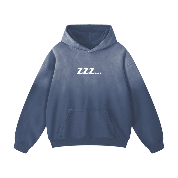 Grey Blue Homebody Friends Heavyweight Sunfade Oversized Hoodie