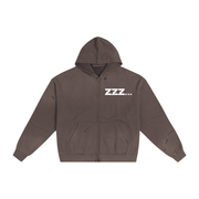 Hand-Frayed ZZZ Homebody Friends Sunfade Zip Hoodie