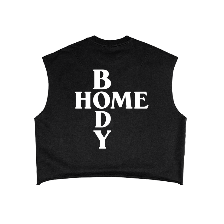 Black Homebody Friends French Terry Boxy Tank Top