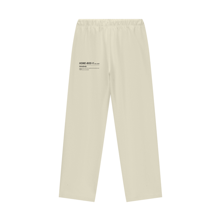 Bone Color Homebody Friends Fleece Lined Straight Leg Pants