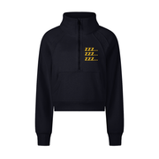 Black Couch Potato Women's Cropped Half-Zip Sweatshirt