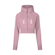 Pink Homebody Friends Cropped Zip-Through Hoodie