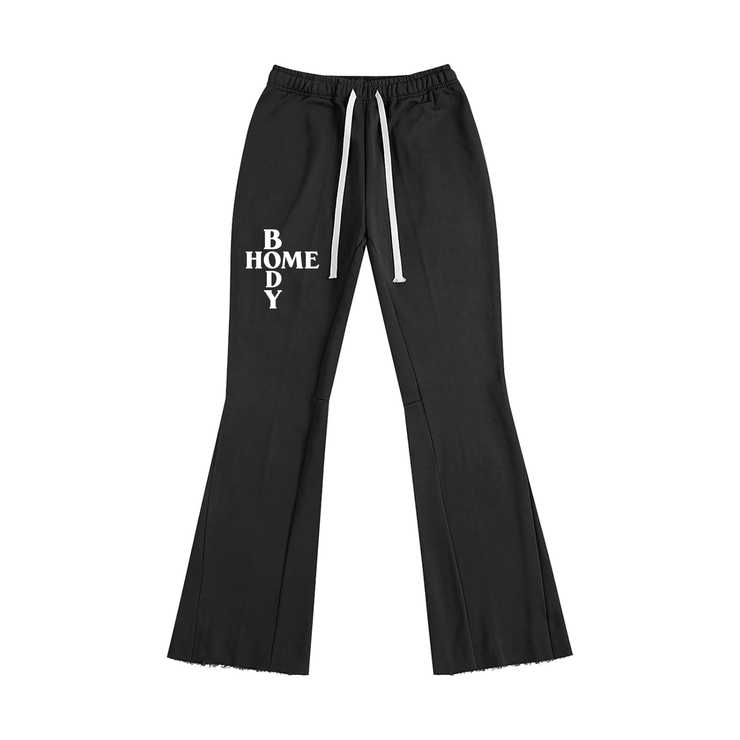 Black Homebody Friends Flared Sweatpants