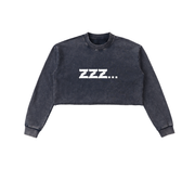 Homebody Friends Snow Washed Raw Edge Cropped Sweatshirt