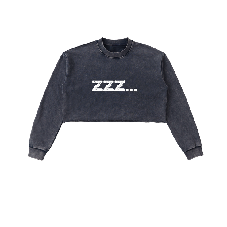 Homebody Friends Snow Washed Raw Edge Cropped Sweatshirt