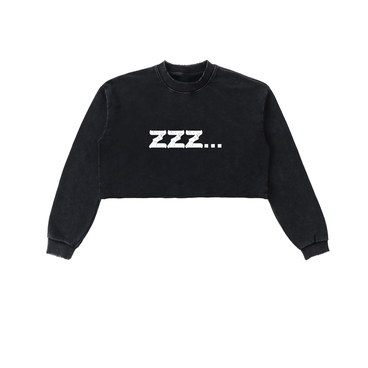 Homebody Friends Snow Washed Raw Edge Cropped Sweatshirt