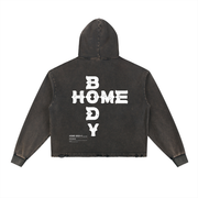 Homebody Friends Vintage Washed Frayed-Hem Hoodie