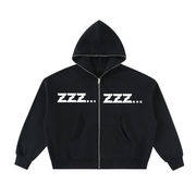 Homebody Friends Fleeced Full-Zip Boxy Hoodie