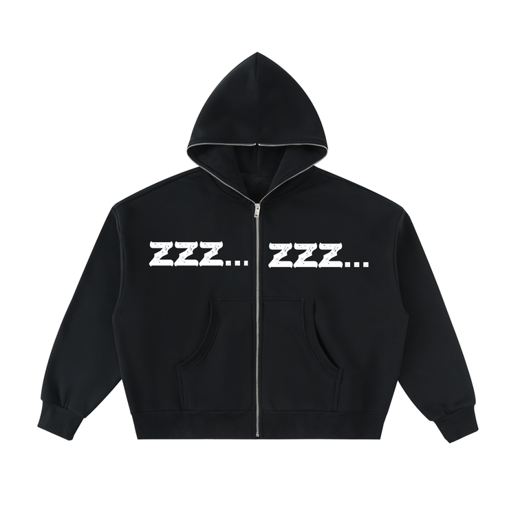 Homebody Friends Fleeced Full-Zip Boxy Hoodie