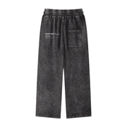 Black ZZZ Acid Wash Straight Leg Pants