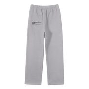 Streetwear Flower Gray Fleece Straight Leg Pants