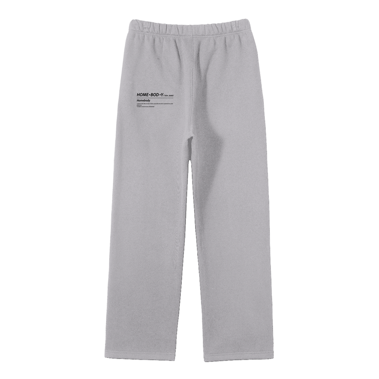Streetwear Flower Gray Fleece Straight Leg Pants
