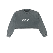 Homebody Friends Snow Washed Raw Edge Cropped Sweatshirt