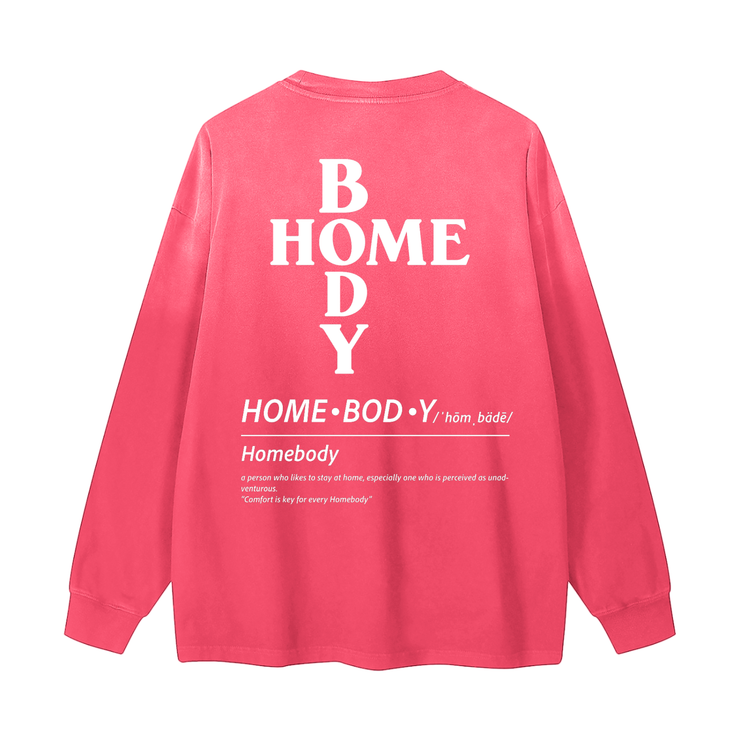 Pink Gradient Homebody Friends Vintage Washed Long Sleeve Tee