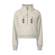 Apricot Homebody Friends Cropped Half-Zip Sweatshirt