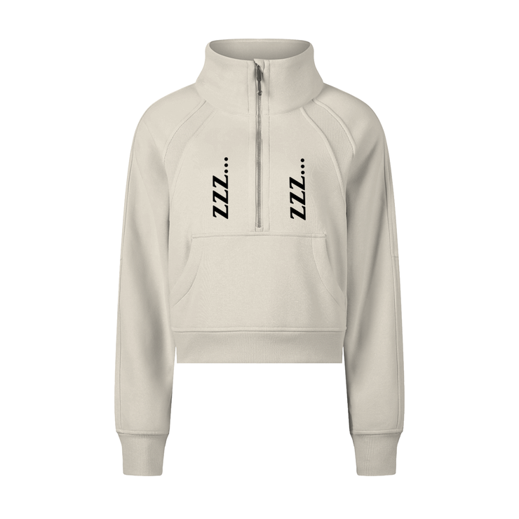 Apricot Homebody Friends Cropped Half-Zip Sweatshirt