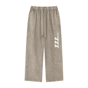 Stone Gray ZZZ Acid Wash Straight Leg Pants