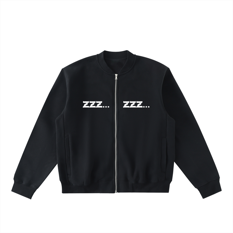Homebody Friends Essential Zip-Up Fleeced Varsity Jacket