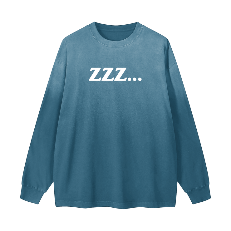 Jeans Blue Homebody Friends Gradient Vintage Washed Long Sleeve Tee