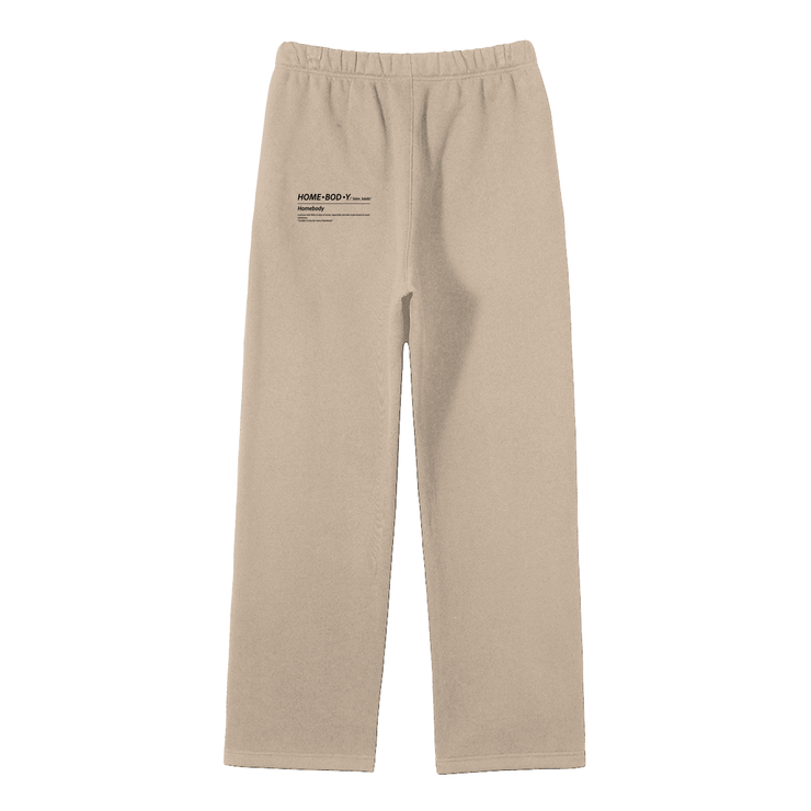 Streetwear Gray Apricot ZZZ Fleece Straight Leg Pants