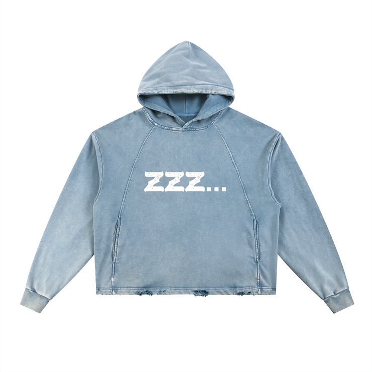 Homebody Friends Vintage Washed Frayed-Hem Hoodie