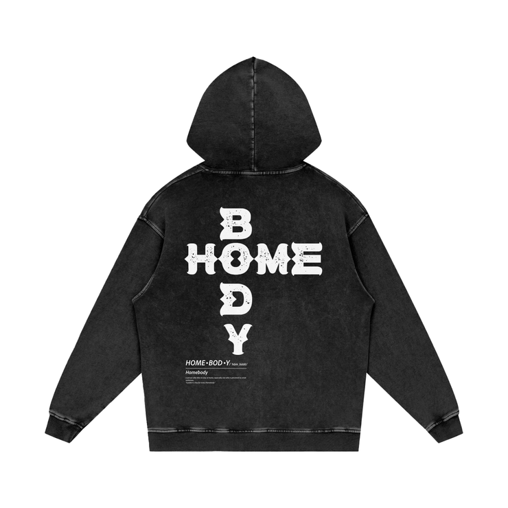 Acid Wash ZZZ Homebody Friends Oversize Hoodie