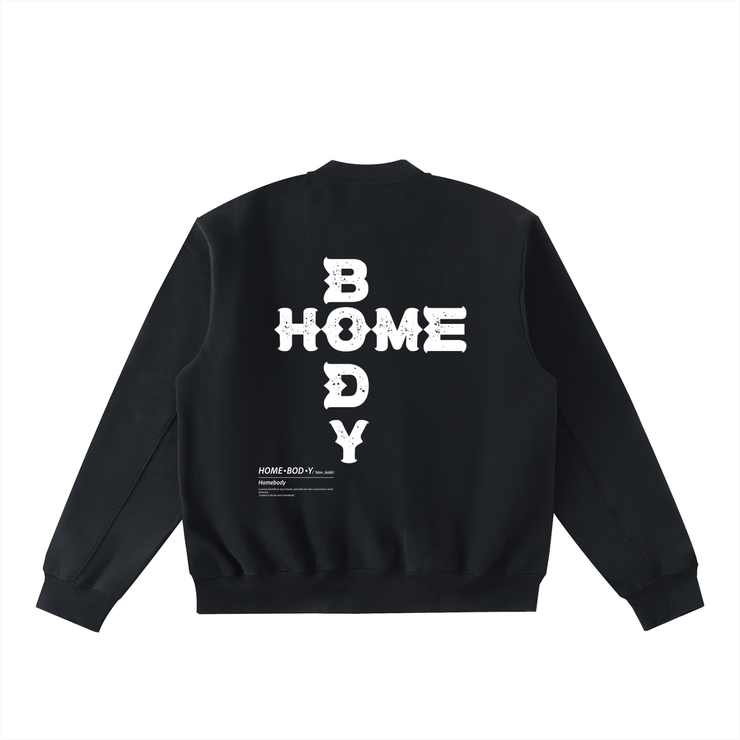 Homebody Friends Essential Zip-Up Fleeced Varsity Jacket