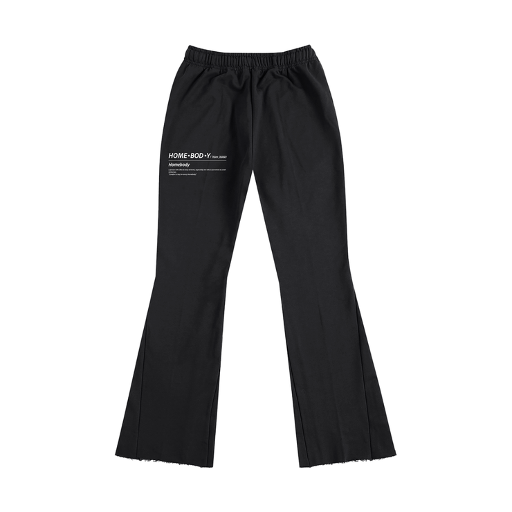 Black Homebody Friends Flared Sweatpants