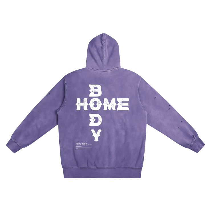 Homebody Friends Heavyweight Pure Cotton Hand-Frayed Monkey Washed Hoodie