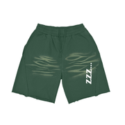 Dark Green Homebody Friends Heavyweight Vintage Washed Tiger Stripe Shorts