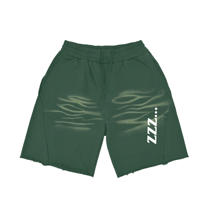 Dark Green Homebody Friends Heavyweight Vintage Washed Tiger Stripe Shorts