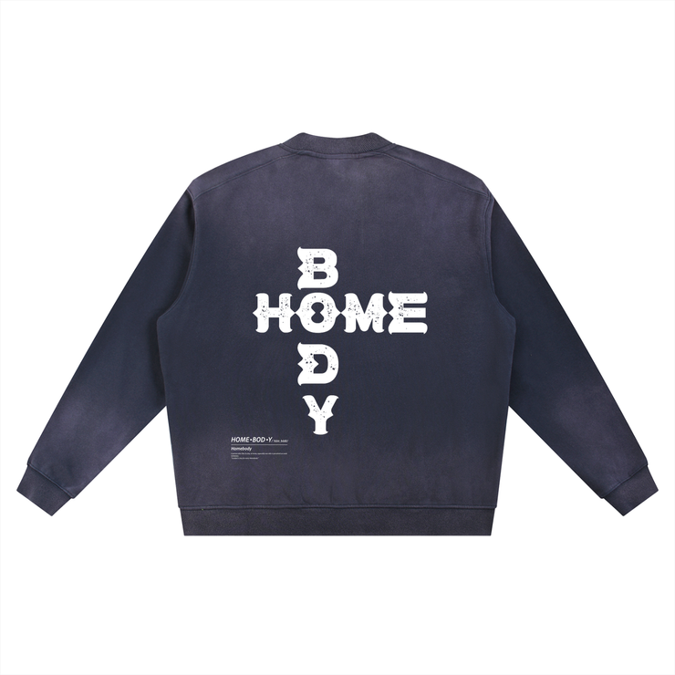 Homebody Friends Sun Fade Heavyweight Baseball Jacket