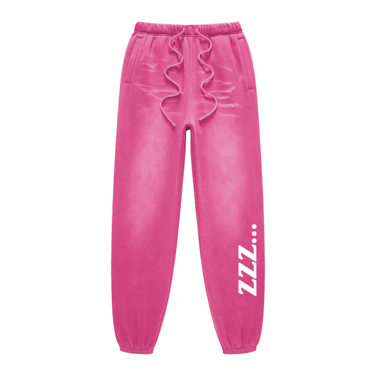 Rose Pink ZZZ Sunfade Fleeced Sweatpants
