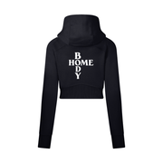 Black Homebody Friends Cropped Zip-Through Hoodie