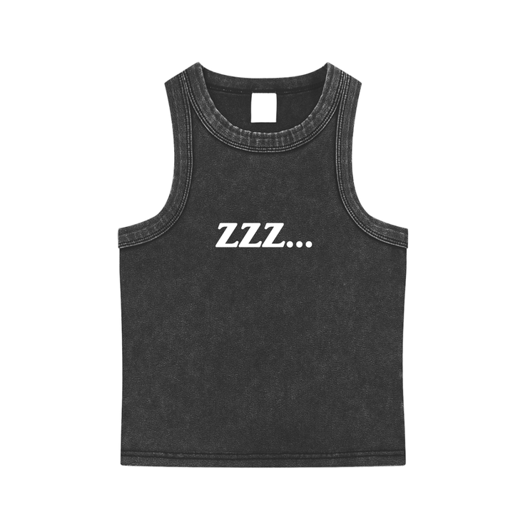 Black Homebody Friends Snow Washed Tank Top