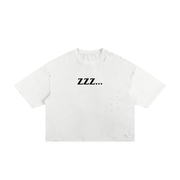 White Homebody Friends Classic Frayed Boxy Tee