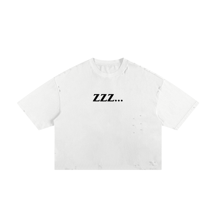 White Homebody Friends Classic Frayed Boxy Tee