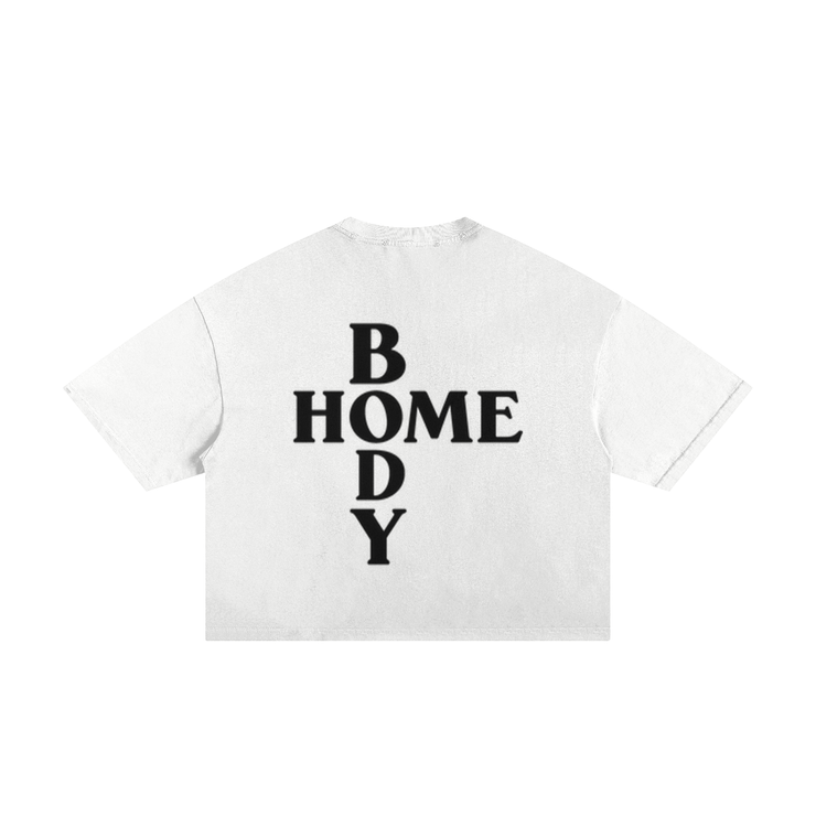 White Homebody Friends Classic Frayed Boxy Tee