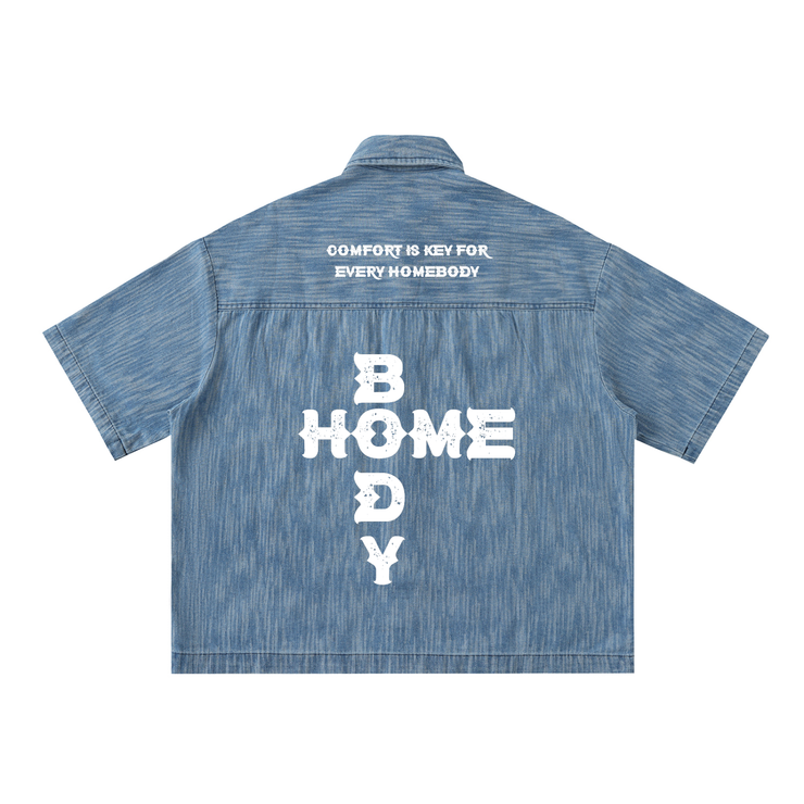 Homebody Friends Distressed Wash Short-Sleeve Shirt