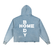Homebody Friends Vintage Washed Frayed-Hem Hoodie