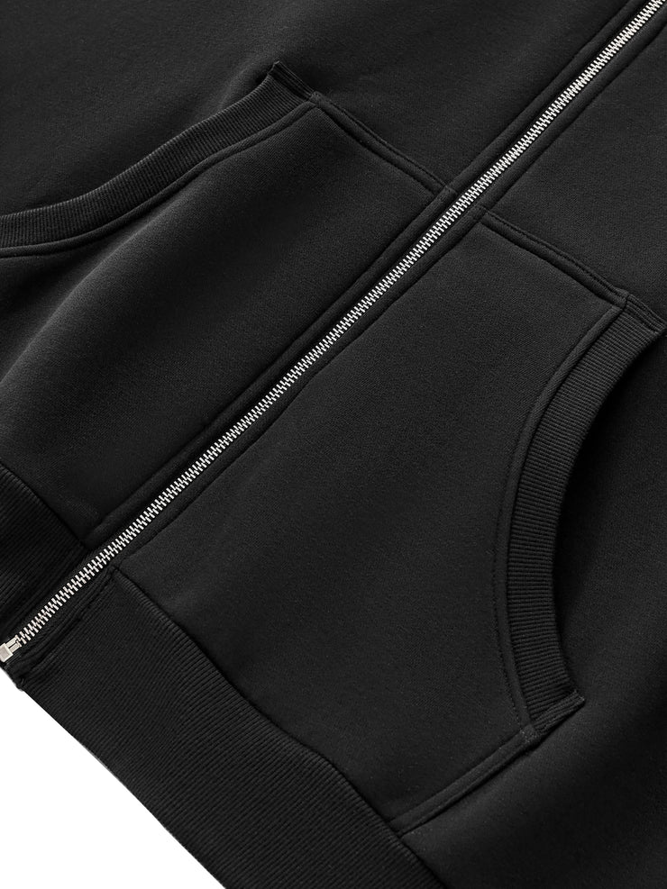 Homebody Friends Fleeced Full-Zip Boxy Hoodie