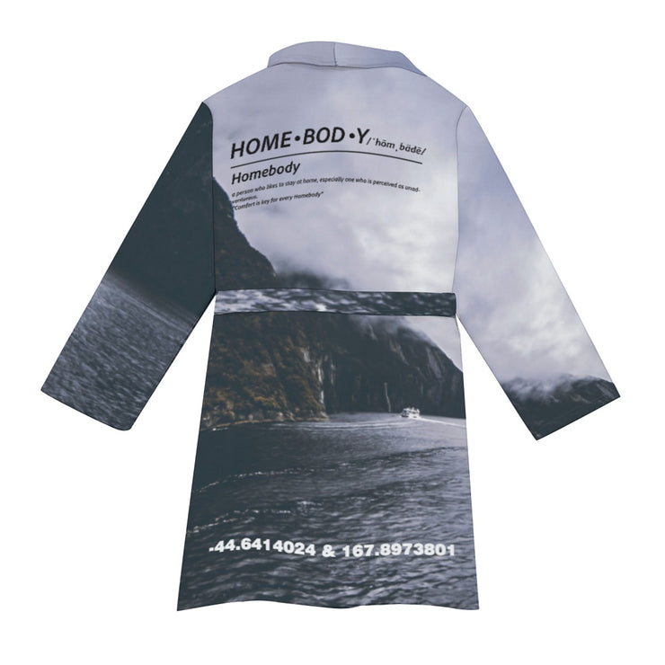 "NEW ZEALAND" Homebody Friends Robe mockup back view